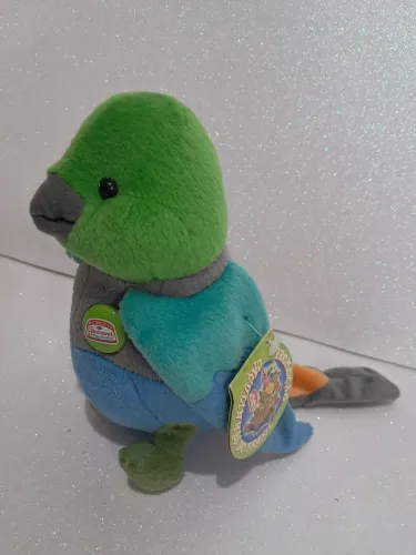 Pelúcia Promocional Guaraná Antárctica Papagaio com etiqueta 