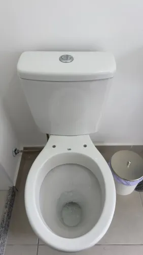 ? Vaso sanitário Celite com caixa acoplada - louça branca