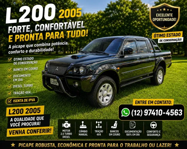 Mitsubishi L200 GLS 2.5 4X4 CD Diesel 2005