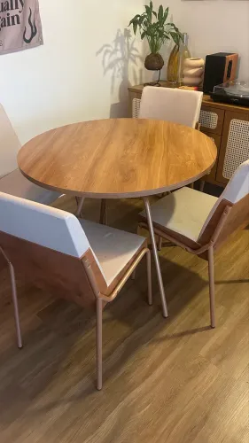 Conjunto Sala Jantar 4 Cadeiras Verona Carraro Freijó Rosê