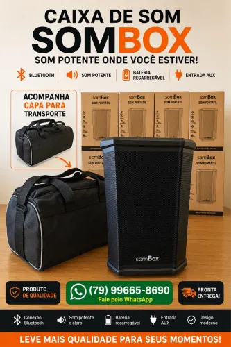 Caixa de Som Profissional Ativa SomBox 160w + Capa exclusiva 