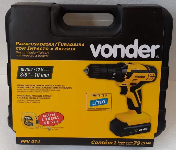Parafusadeira/Furadeira Vonder 12 volts PFV074
