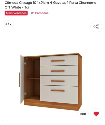 Comoda 4 gavetas e 1 porta semi nova em perfeito estado.