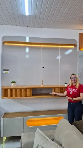 Painel home de 2,15m para tv de até 75" a pronta entrega 100% MDF 