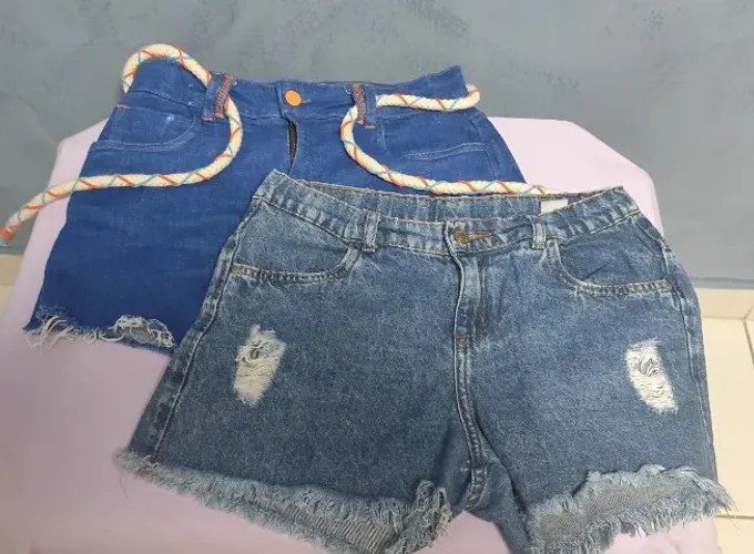 Roupas (4 shorts jeans+ 4 blusas) tamanho 16 anos Hering Kids