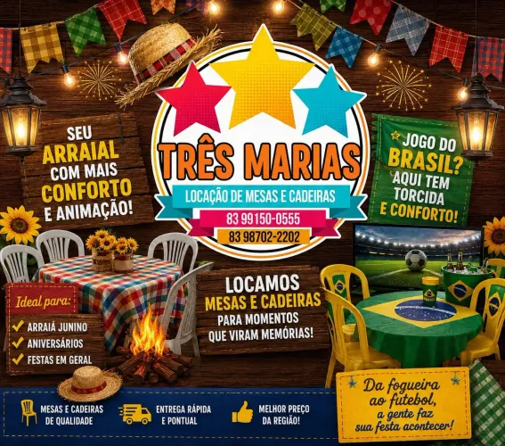 Aluguel de mesas e cadeiras 