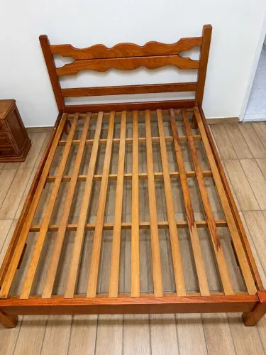Cama de Casal Madeira Maciça Antiga Imbuia Nobre