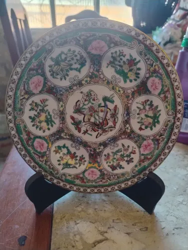 Prato decorativo porcelana oriental