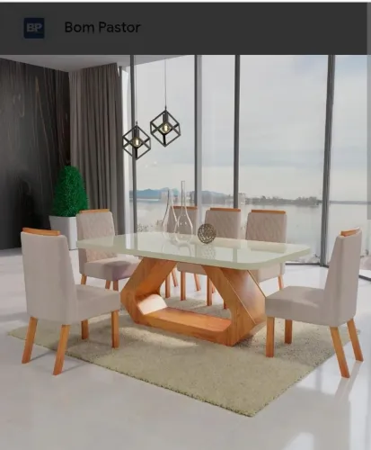 Jogo de mesa 6 cadeira linda