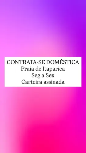 CONTRATA-SE DOMÉSTICA 