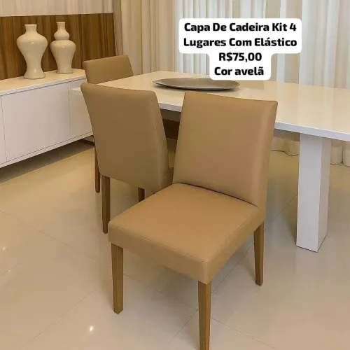 Capa De Cadeira Kit 4 Lugares Com Elástico