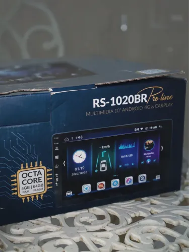 Multimídia Roadstar 10 pol QLED 4GB/64GB CarPlay - NOVA