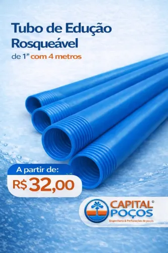 Tubo em PVC de 1" rosqueavel