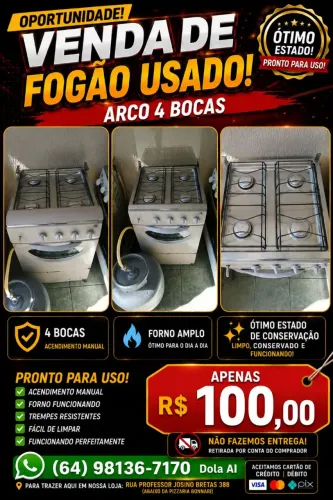 Fogão 4 bocas Dako funcionando perfeitamente passamos cartão