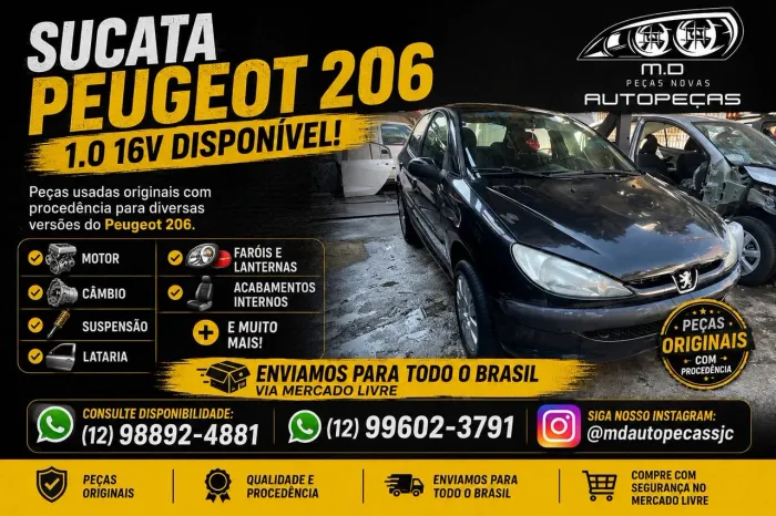 SUCATA PEUGEOT 206 1.0 16v 2001