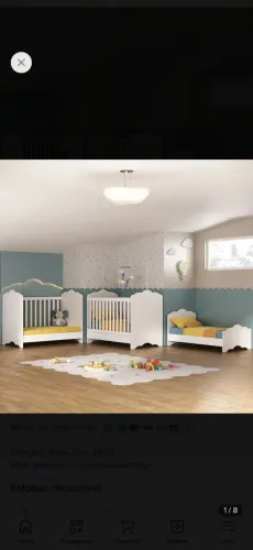 Berço 3 em 1 (Sofá e Mini Cama) + Colchão