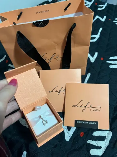 Pingente Life Letra D em prata 925 com pedras incolores