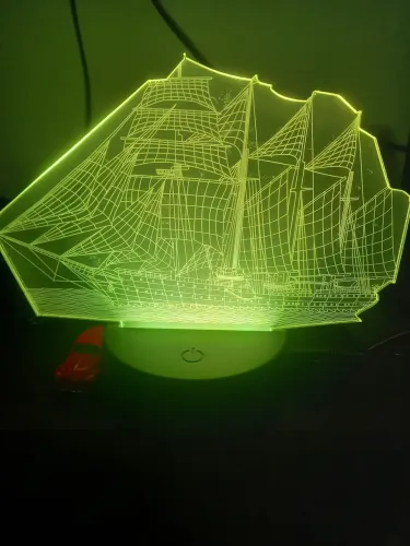 luminária 3d navio 