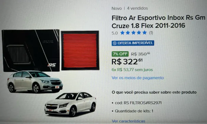 Inbox RS Cruze 1.8