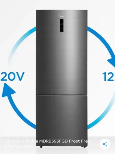 GELADEIRA MIDEA 416 LITROS INOX INVERSI E INVERTER