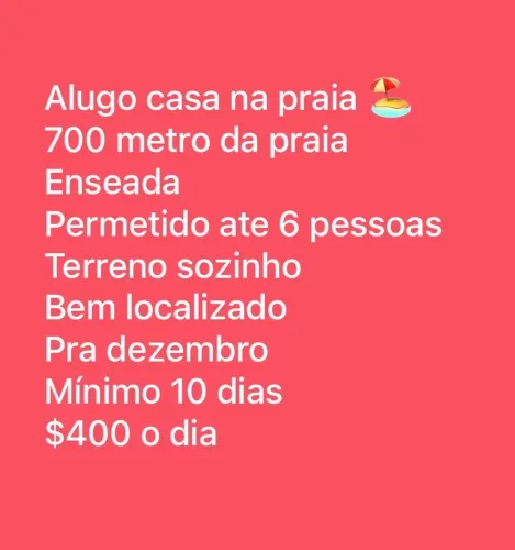 Aluga casa Enseada