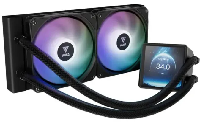 Water Cooler 240mm Tela LCD 4" IPS ARGB - GAMDIAS AURA GL240