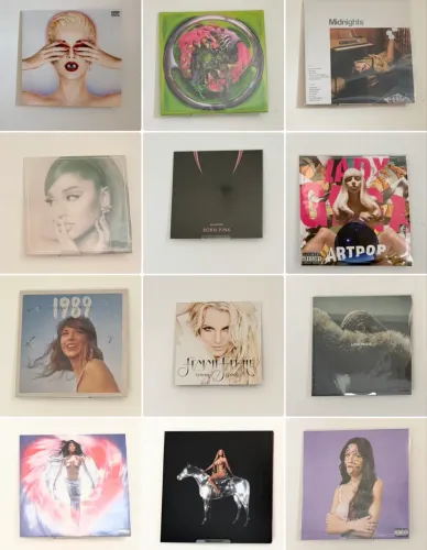 KIT DISCOS DE VINIL - Katy, Gaga, Swift, Grande, Blackpink, Britney, Beyoncé, Olivia
