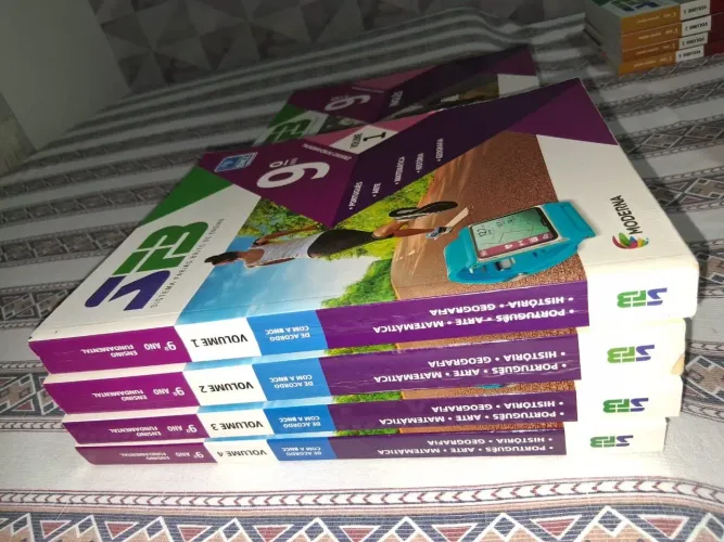 Kit de livros usados para alunos 9°ano sistema farias brito em ótimo estado
