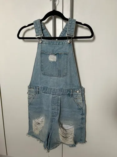 Jardineira jeans feminina/infantil