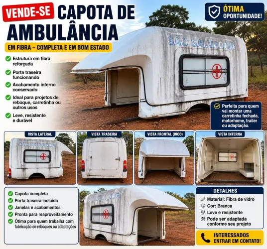 Capota de Fibra para Ford Courier - À Venda