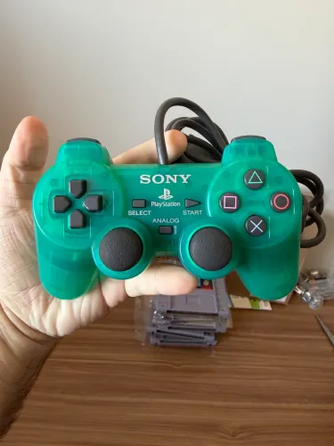 Controle PS1 verde esmeralda