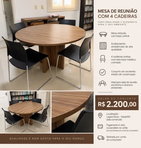 Mesa de reunião com quatro cadeiras