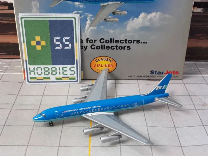 Miniatura Avião StarJets 1/500 Braniff International Douglas DC-8-50 "Blue"