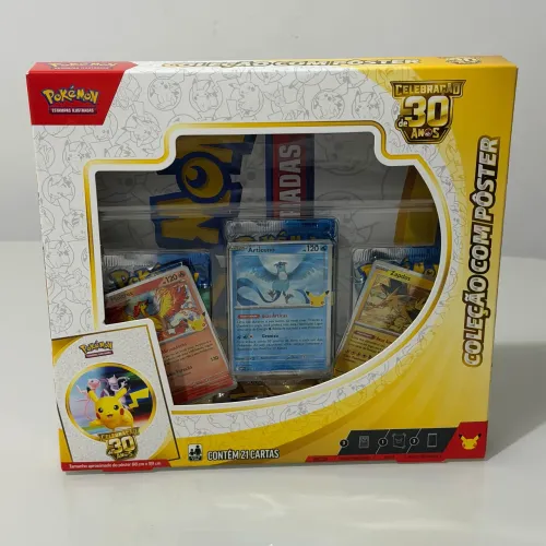 Box Colecao com Poster 30 anos Pokemon TCG