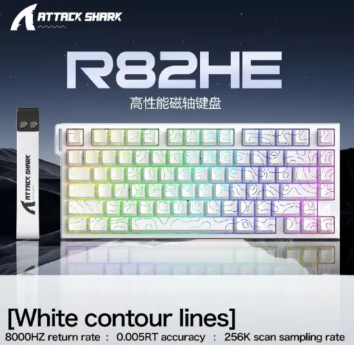 Teclado Magnetico Attack SHARK R82HE 8Khz 256K scan-rate RT 0.005mm - NOVO