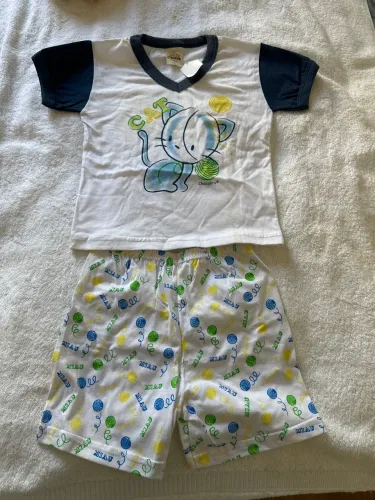 Pijama TAM 3 infantil cat branco/marinho