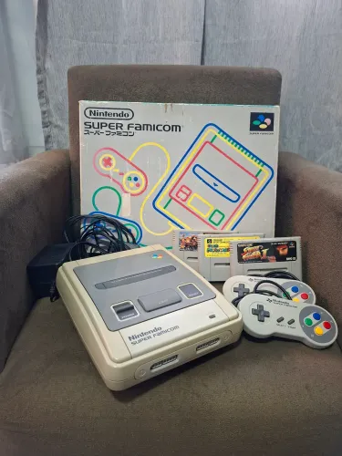 Super famicom + jogos + caixa