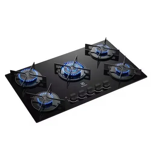 Cooktop 5 Bocas Electrolux KE5GT Chama Tripla Mesa de Vidro Grade de Aço Fosco Bivolt