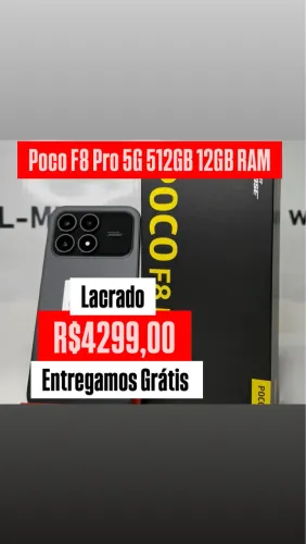 Celular Xiaomi Poco F8 Pro 5G NFC 512+12 Preto Lacrado
