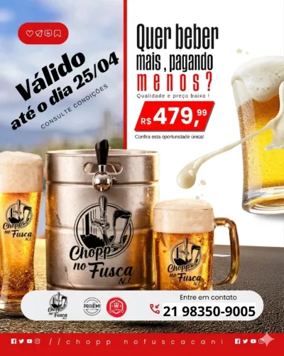 Chopp em Casa - Promoção Kit Completo (Válido até 25/04)