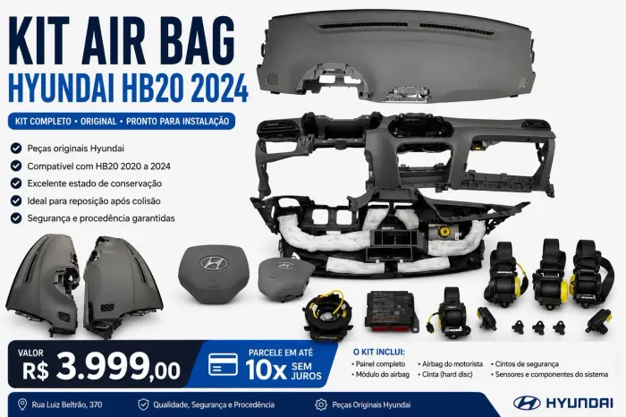 Kit Air bag HB20 cinza 
