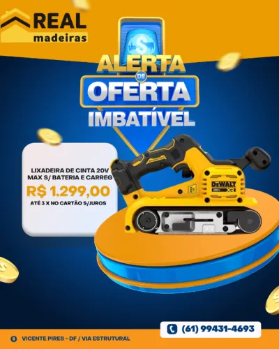 LIXADEIRA DE CINTA (75 X 530 mm) 20V MAX* LI-ION BRUSHLESS DEWALT