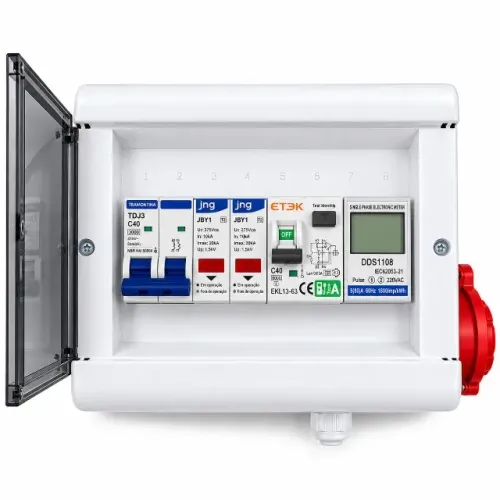 Quadro Proteção Carregador Carro Elétrico 8kw Com Medidor de energia