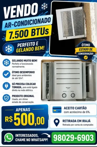 Vendo ar condicionado descrição na imagem
