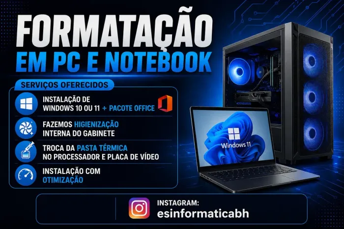 Instalação de Windows 10 ou 11 Formatação 