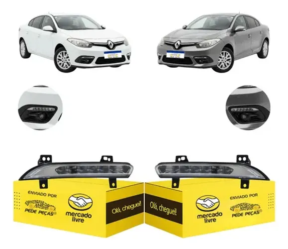 Farol Milha Cibie Drl Renault Fluence 2015 2016 17 2018 Par Cristal