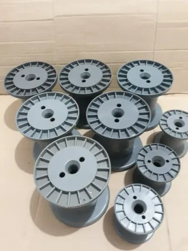 Kit 9 Carretéis bobina plástica Cinza N4 e N2 organizador de Fios, Cabos e outro