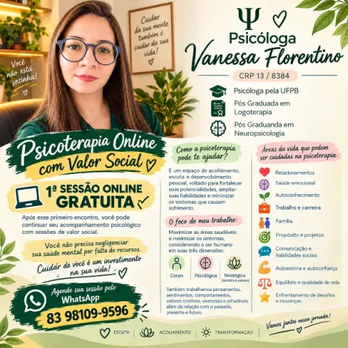 Psicóloga Online Com 1 Sessão Grátis