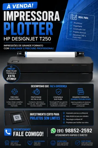 Plotter HP DesignJet T250 - Grande Formato - Excelente Estado