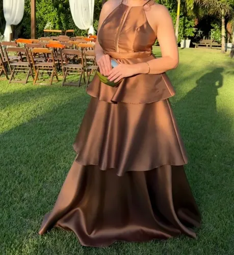 Vestido Marrom Acobreado e Vestido Marsala madrinha de casamento